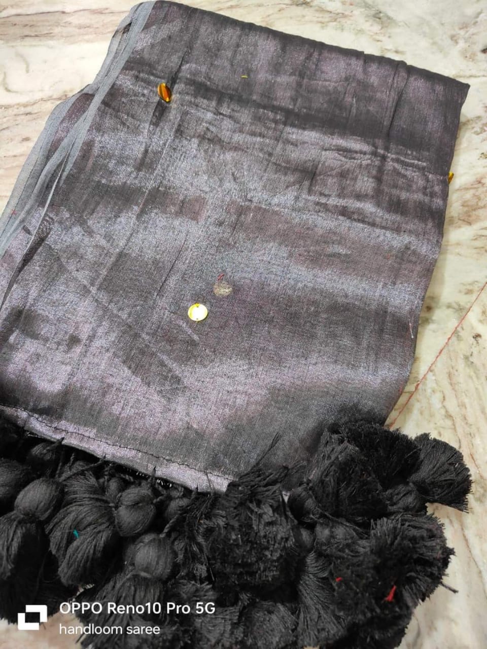 PEACOCK MIRROR TISSUE COTTON SAREE - Image 40
