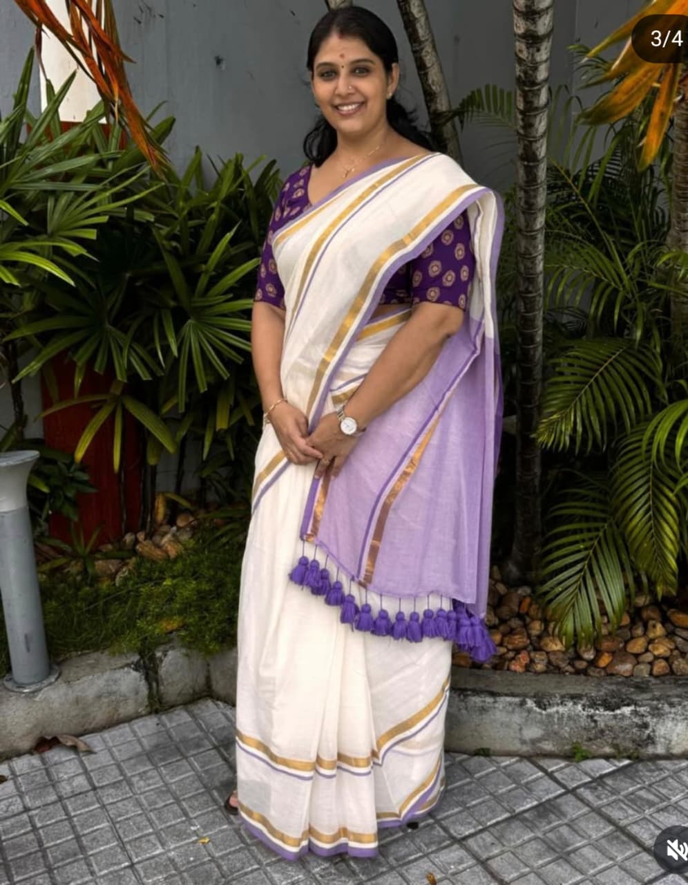 120 count mul mul saree - Image 2