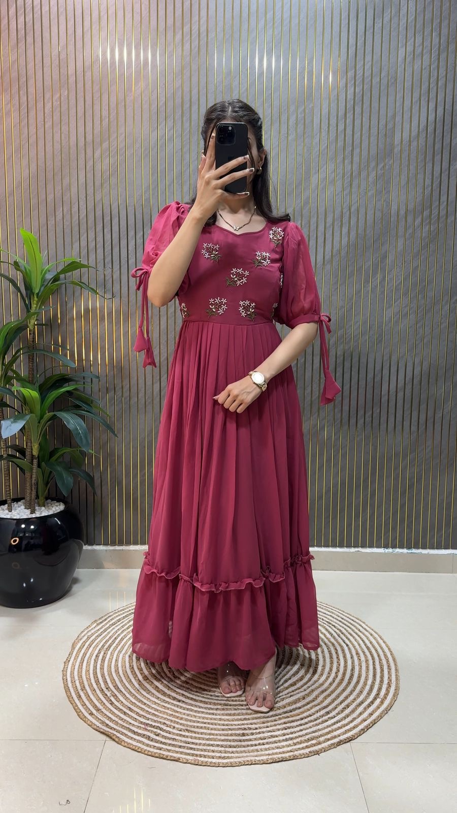 Designer fux georgette midi - Image 2