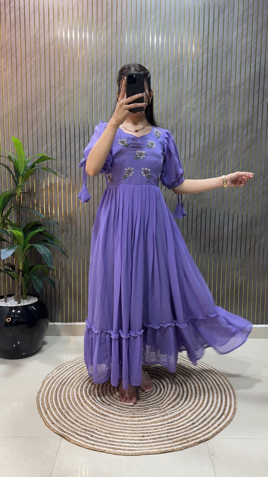 Designer fux georgette midi - Image 5