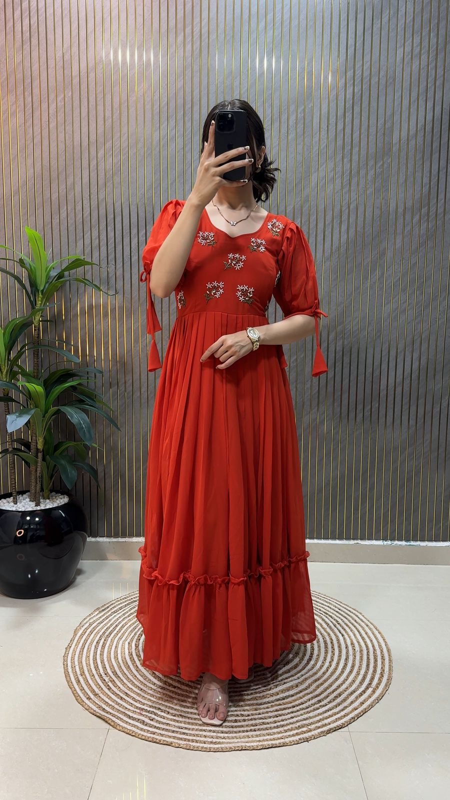Designer fux georgette midi - Image 4