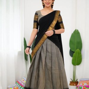 South-Style Kanjivaram Silk Lehenga Choli with Dupatta