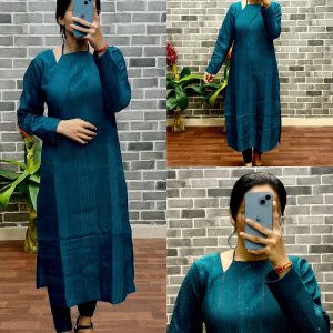 Roman Silk Sequence and Embroidery Kurti