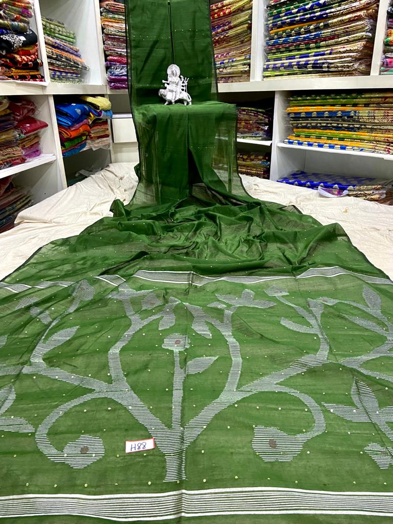 Cotton Silk Sequence Handloom Saree - Image 3