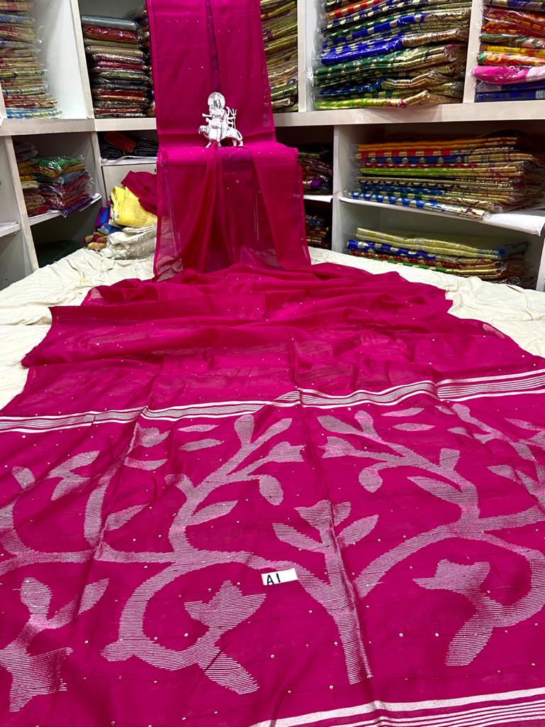 Cotton Silk Sequence Handloom Saree - Image 14