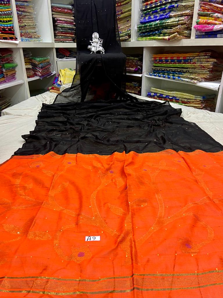 Cotton Silk Sequence Handloom Saree - Image 4