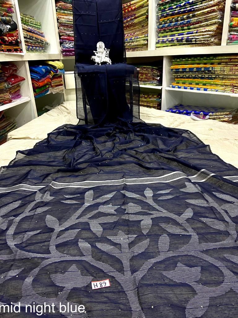 Cotton Silk Sequence Handloom Saree - Image 27