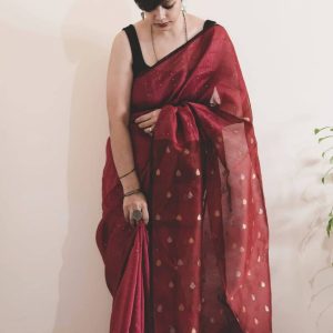 Viskos Cotton Sequence Check Saree
