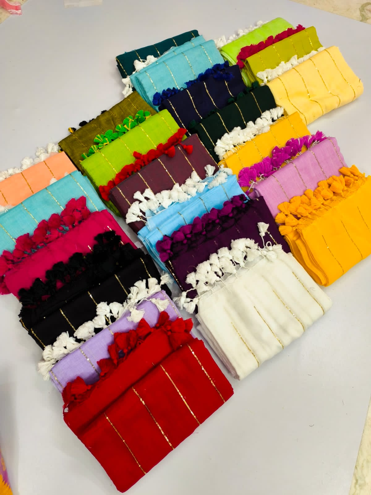 Pure Mullcotton Sequence Chain Saree - Image 20