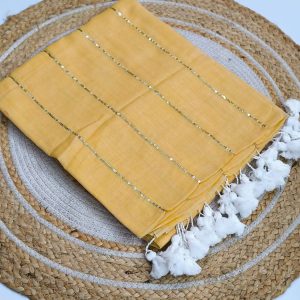 Pure Mullcotton Sequence Chain Saree