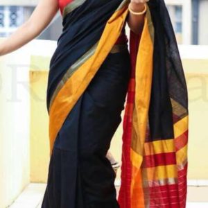 Maheshwari Cotton Silk Saree with Blouse Piece