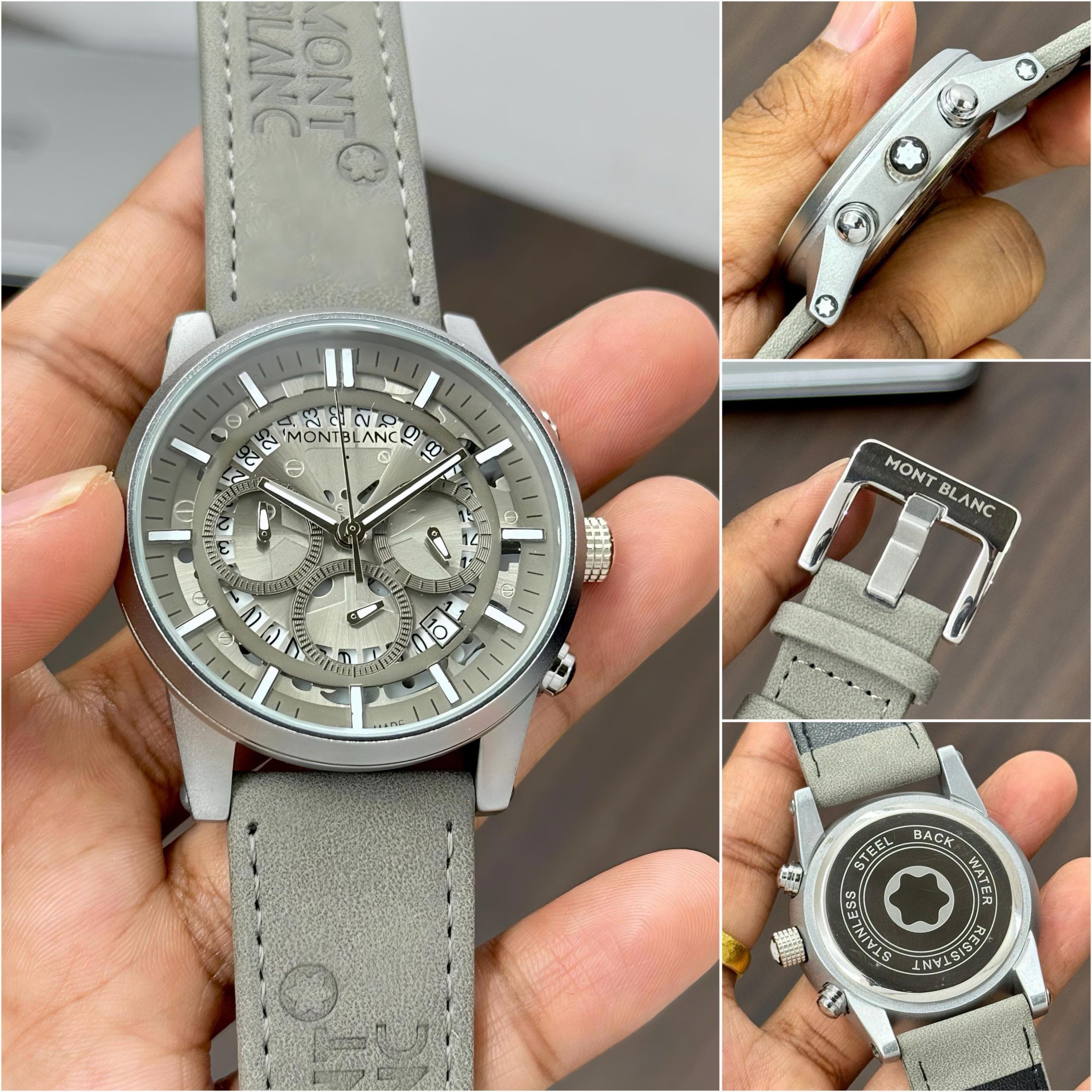 Montblanc Semi-Casual Collection Suede Leather Watch for Men - Image 2