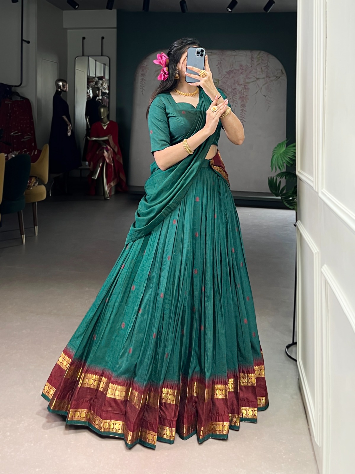 Chanderi Cotton Lehenga Choli - Image 13
