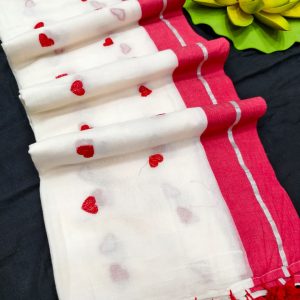 LOVE MUL COTTON SAREE WITH MULTI COLOUR BORDER