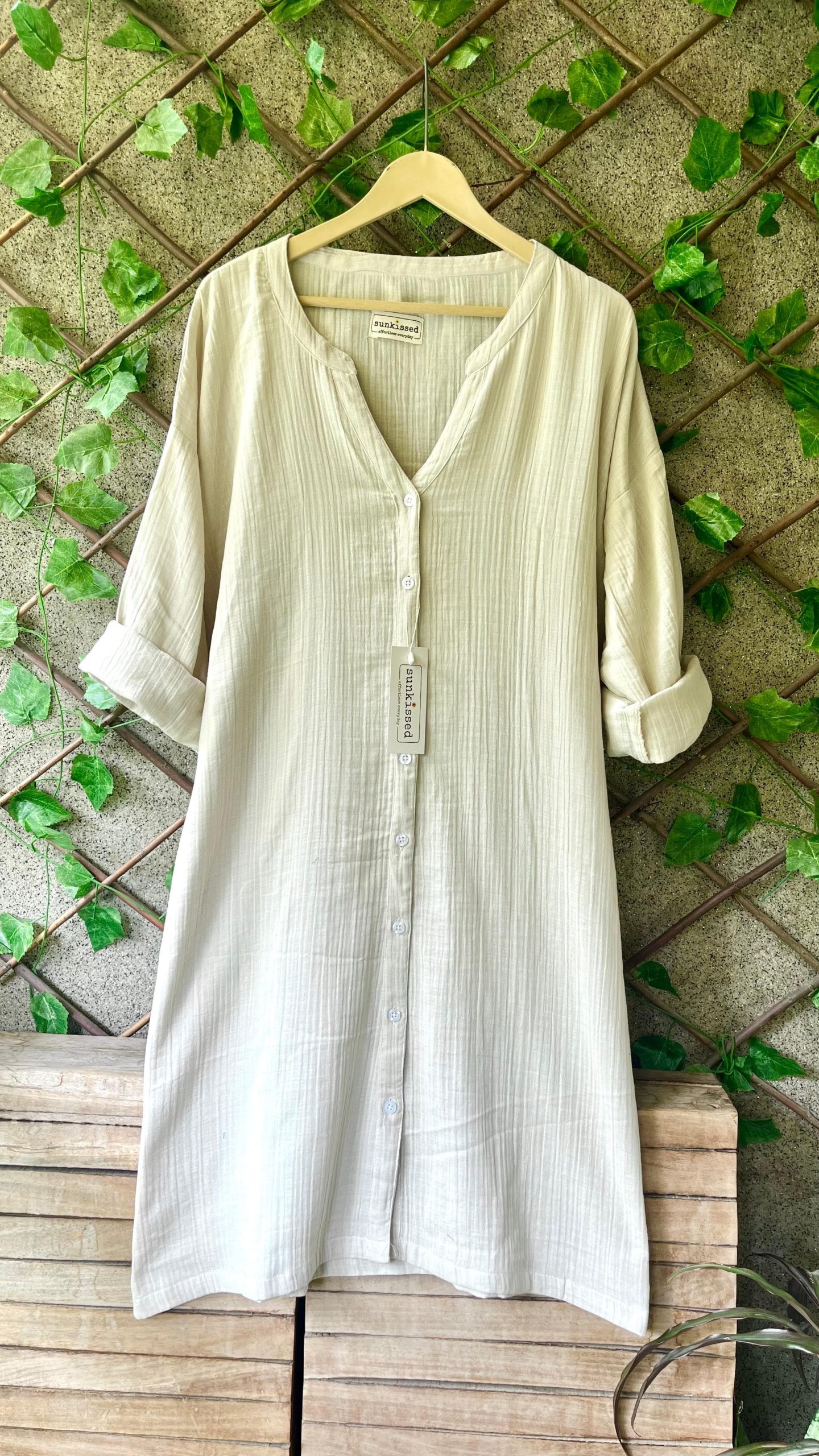 V-neck Mulmul Cotton Tunics from SUNKISSED Kurti