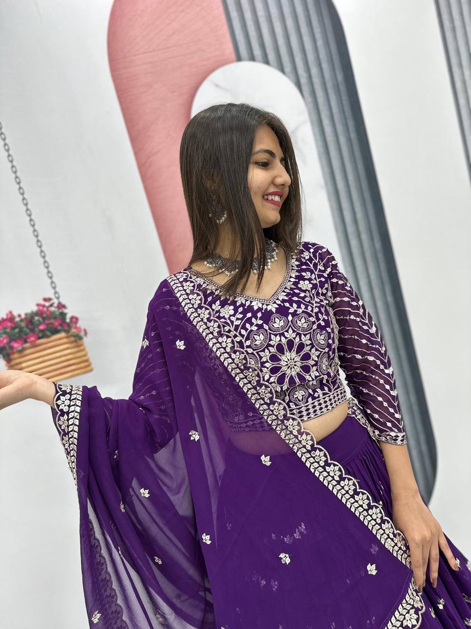 PF-012 Heavy Embroidered Lehenga Choli - Image 4