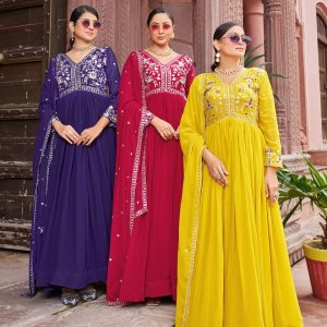 Faux Blooming Designer Gown