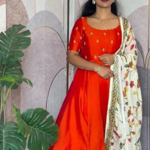 vichitra silk Gown