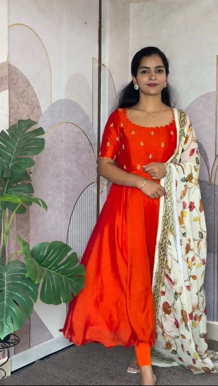 vichitra silk Gown