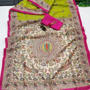silk madhubani saree