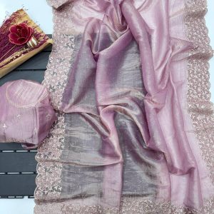 designer Sattin silk saree