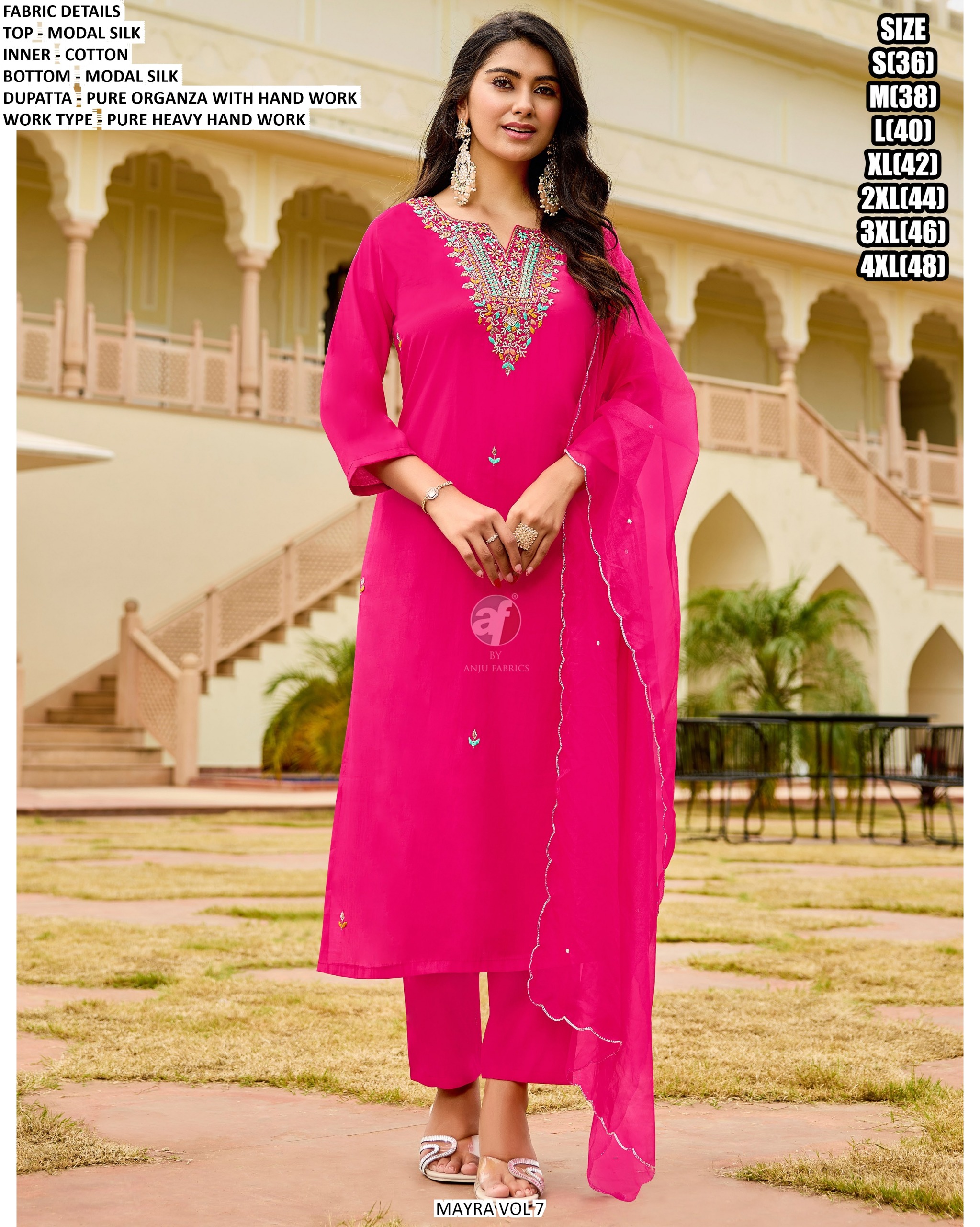 Designed Kurti, Pant, and Dupatta Set