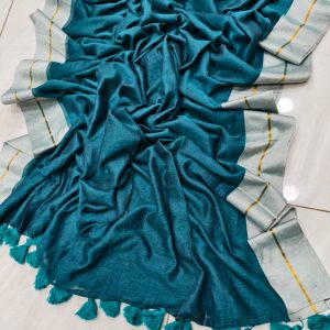 Contrast Border Mul Cotton Saree