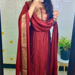 Vichitra silk Kurti set