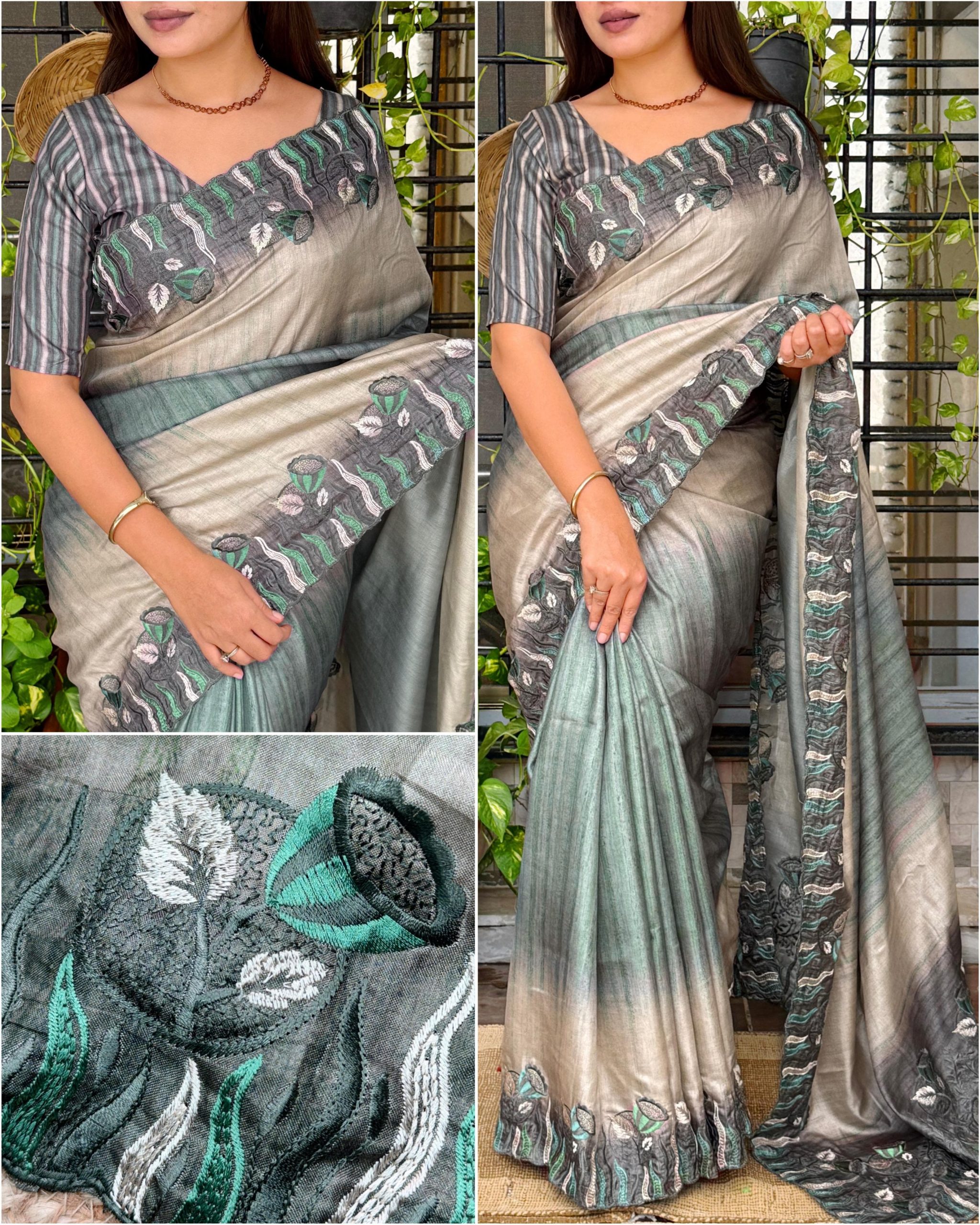 Suhani design tusser silk digital print saree - Image 10