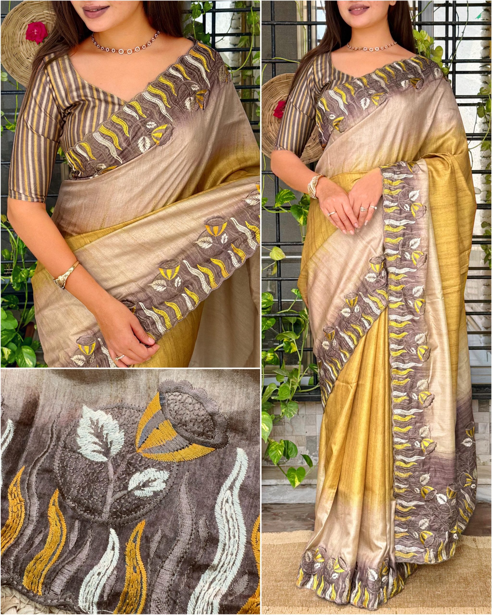 Suhani design tusser silk digital print saree - Image 9