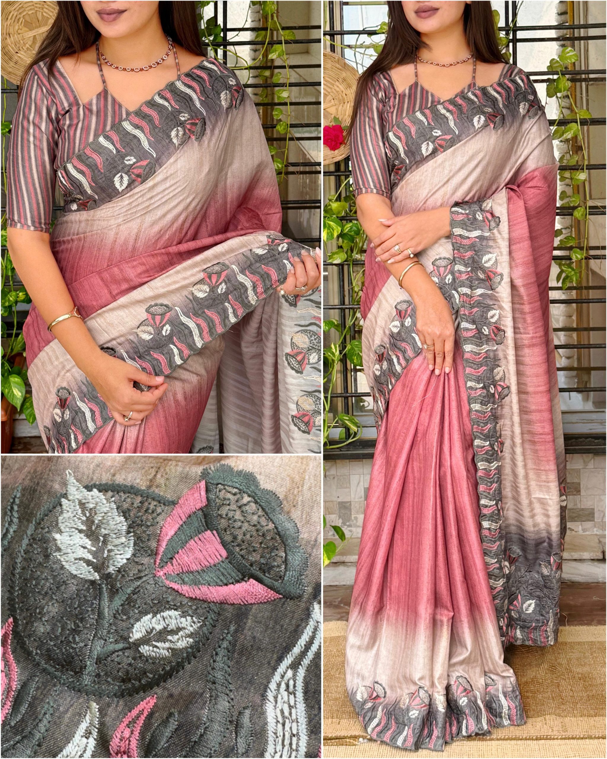 Suhani design tusser silk digital print saree