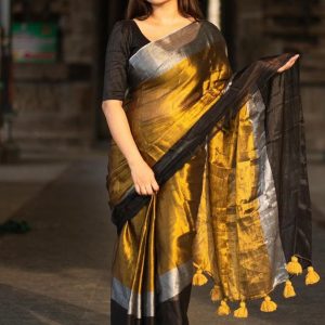 Handloom Cotton Raga Tissue Saree