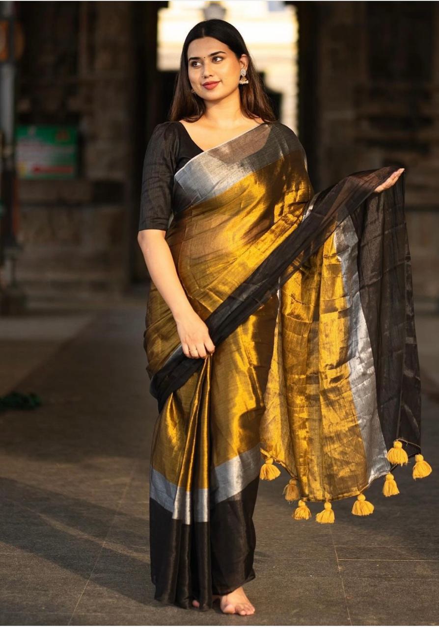 Handloom Cotton Raga Tissue Saree
