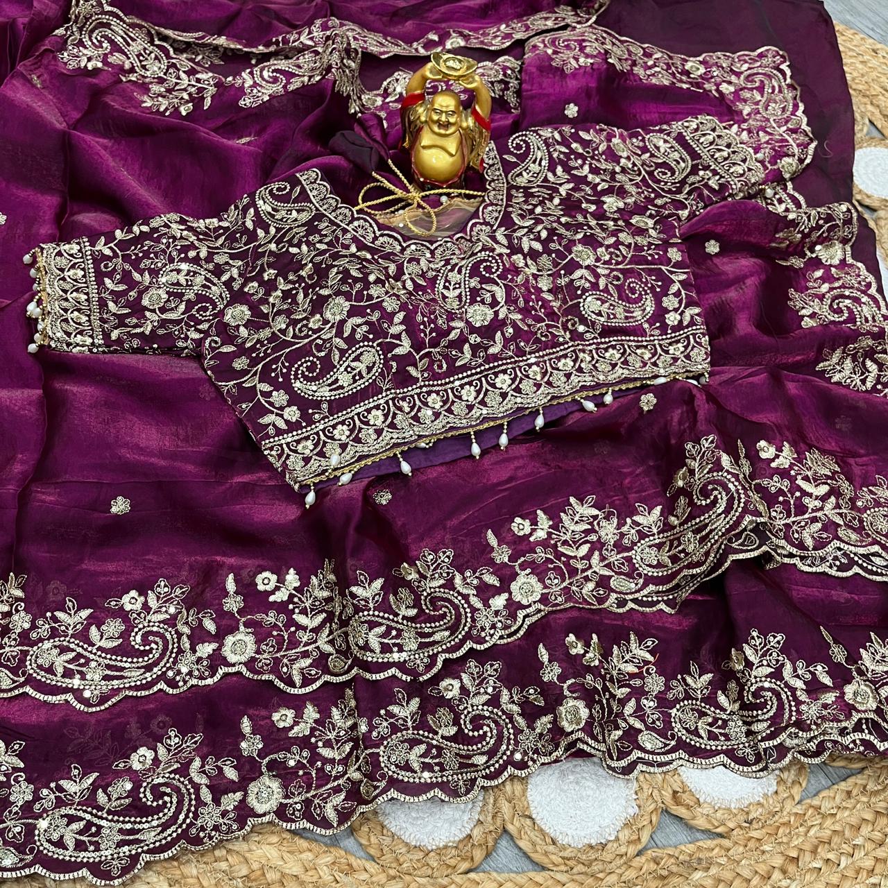 Royal Mango Zari Space Silk Saree - Image 17