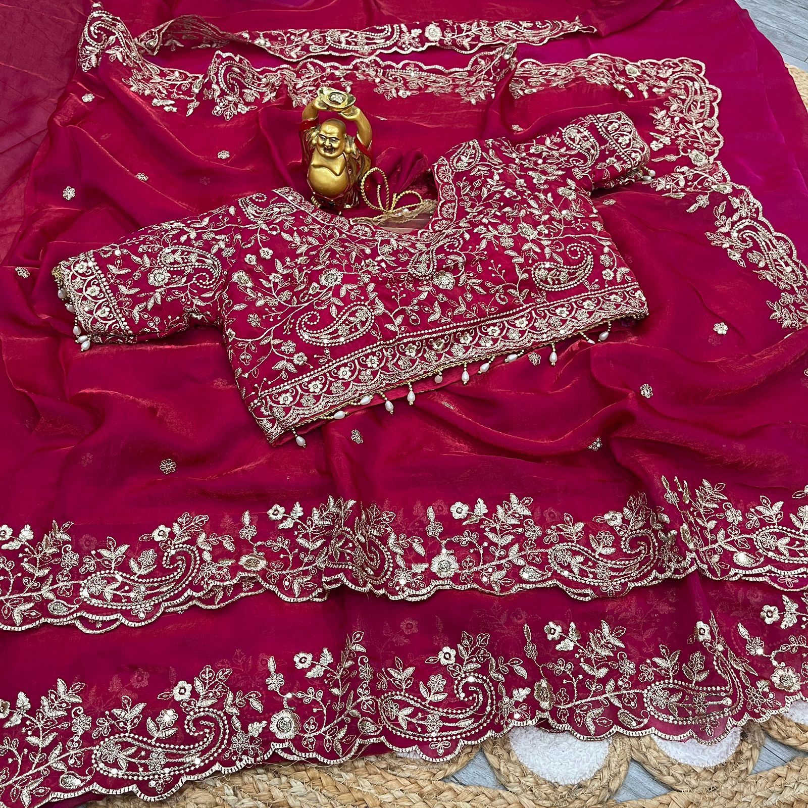 Royal Mango Zari Space Silk Saree - Image 18