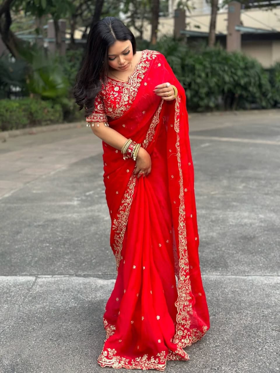 Royal Mango Zari Space Silk Saree