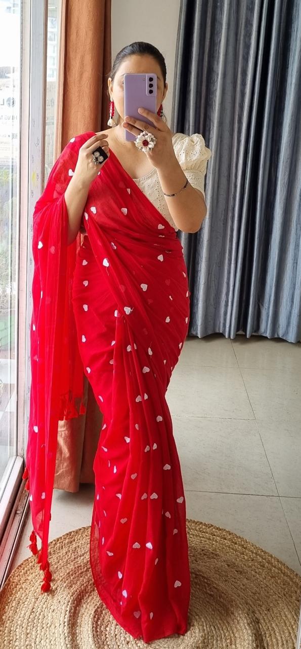 Handloom khadi cotton embroidery work saree - Image 14