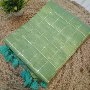 Box Sequence Tissue Cotton Saree