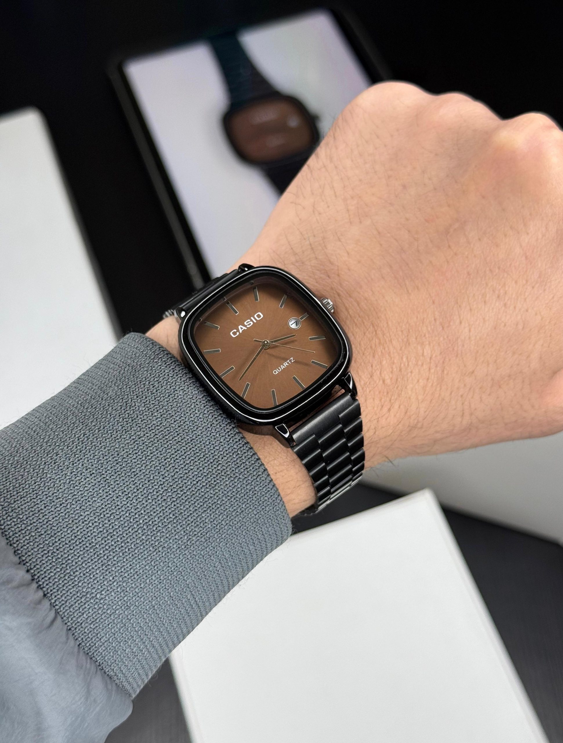 Casiyo Vintage Full Black Watch with Brown Dial - Image 2