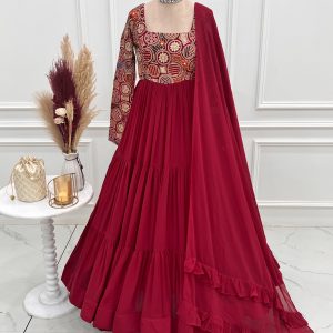 Royal Festive Fox Georgette Anarkali Set with Dupatta & Pant