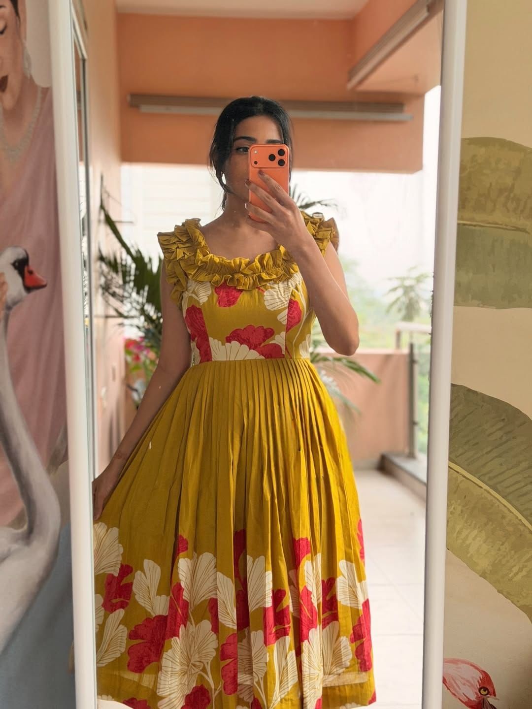 BloomAura Muslin Floral Midi Gown - Image 5