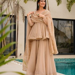 Tabby Organza Mukesh Elegance Set
