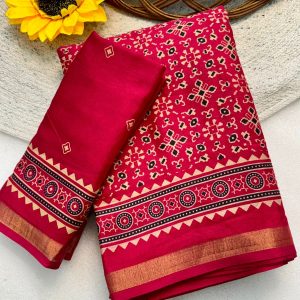 Super Ajrakh Patola Cotton Saree