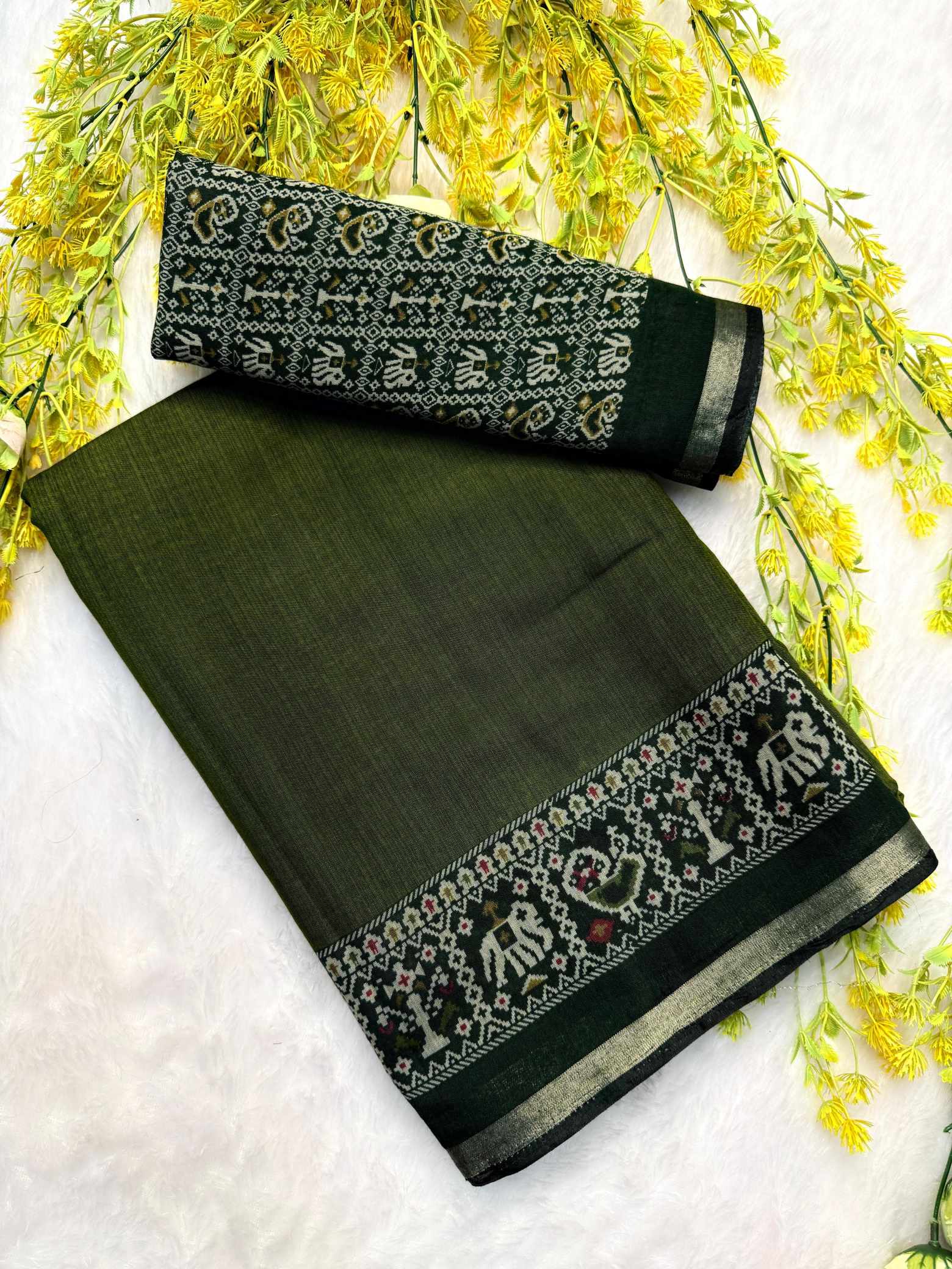 Mul Mul Kalamkari Cotton Silk Saree - Image 3
