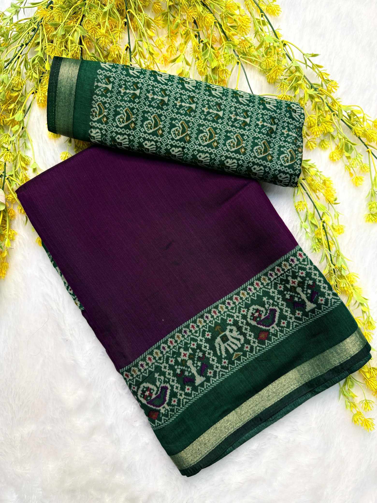 Mul Mul Kalamkari Cotton Silk Saree - Image 6