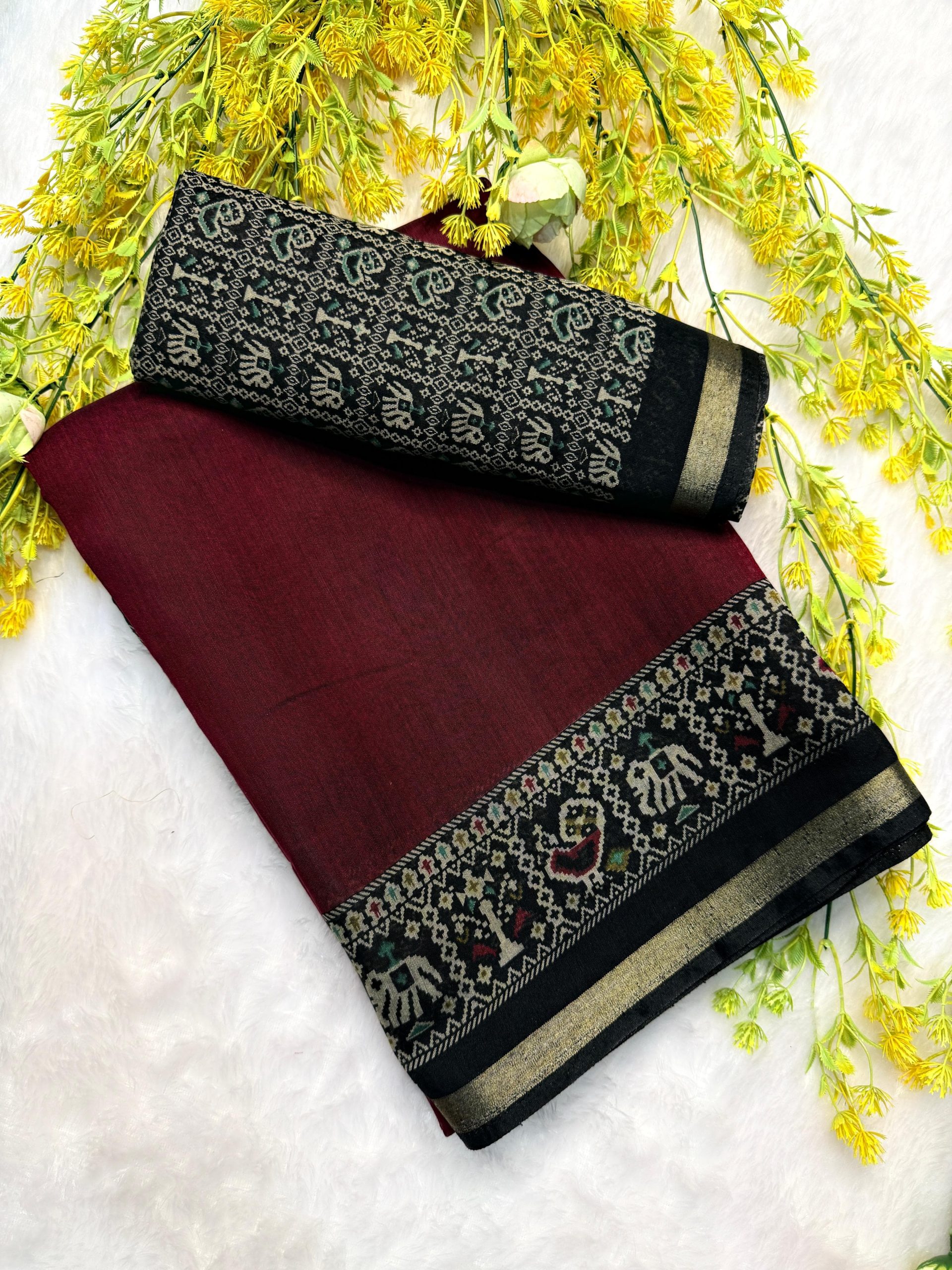 Mul Mul Kalamkari Cotton Silk Saree - Image 2