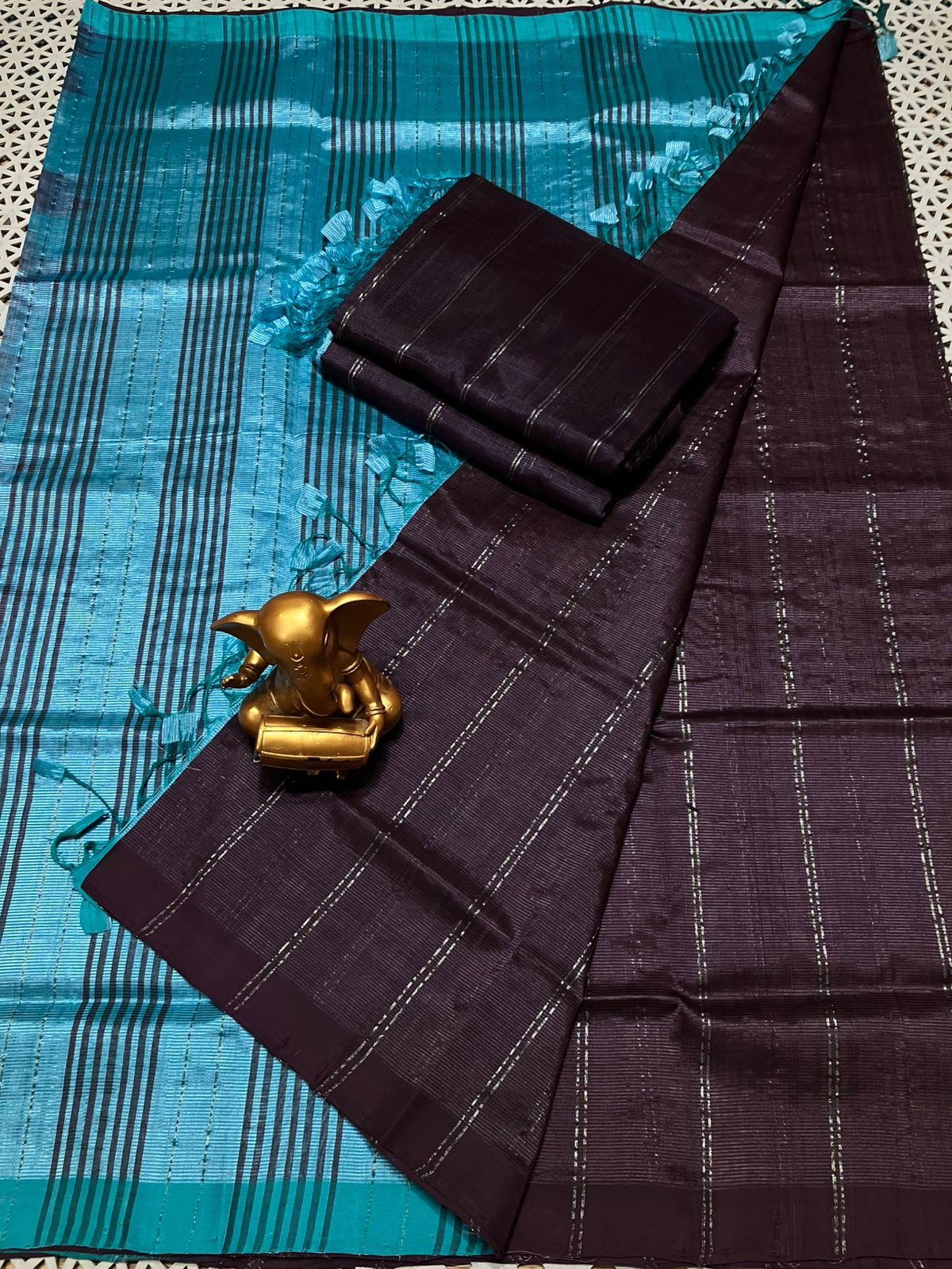 Mangalagiri Pattu Cotton Zari Saree - Image 16
