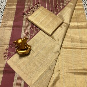 Mangalagiri Pattu Cotton Zari Saree