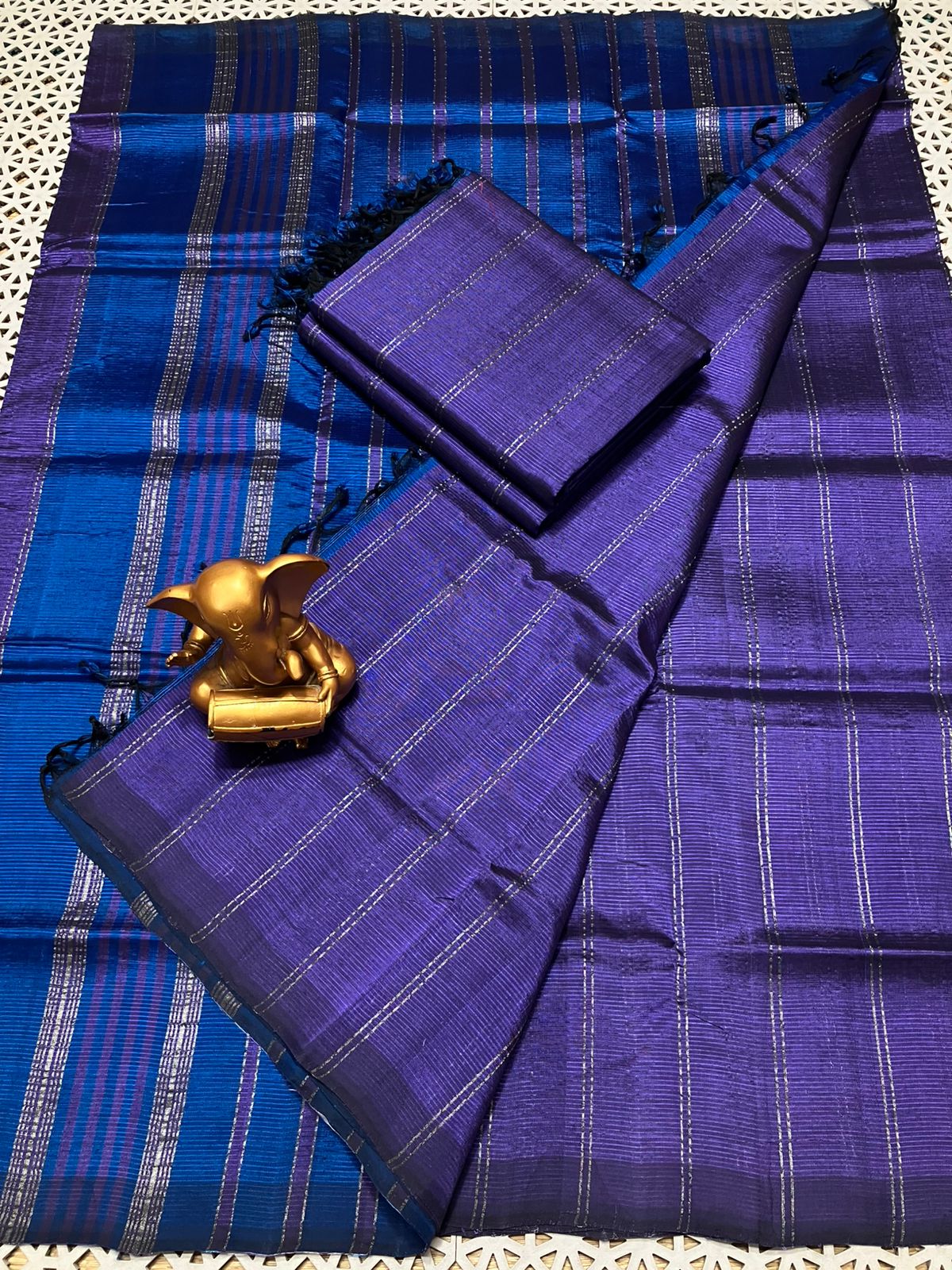 Mangalagiri Pattu Cotton Zari Saree - Image 27
