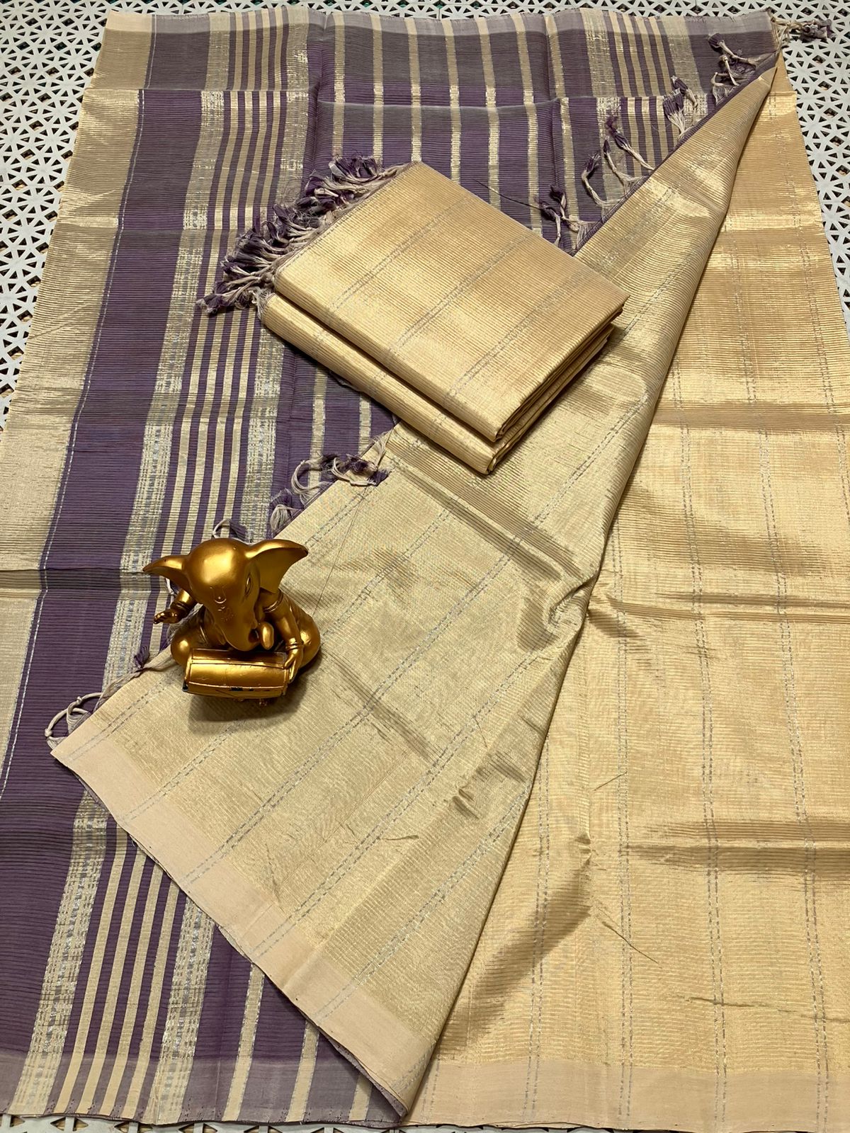 Mangalagiri Pattu Cotton Zari Saree - Image 7